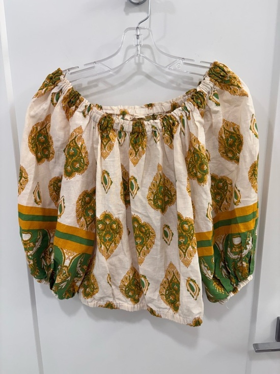 Haute Hippie Tops - Haute Hippie Linen Blend Balloon Sleeve Cold Shoulder Top Size Small